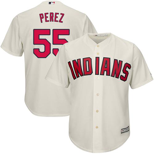 Indians #55 Roberto Perez Cream Alternate Stitched Youth MLB Jersey